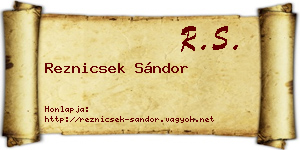 Reznicsek Sándor névjegykártya